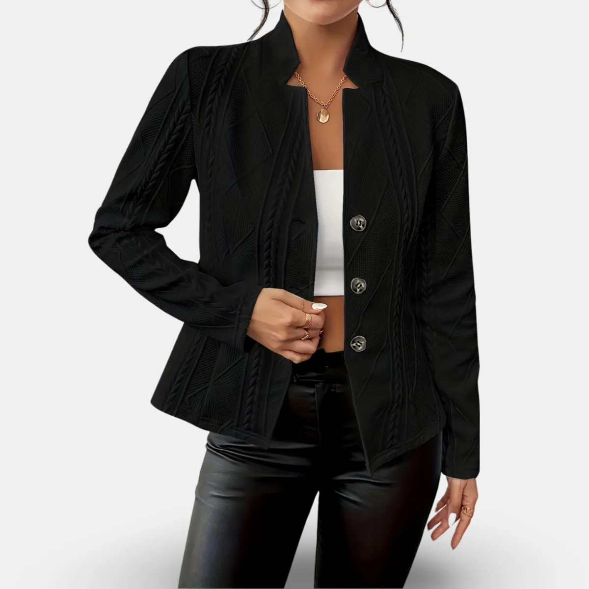 IVORY - WOVEN KNIT BLAZER