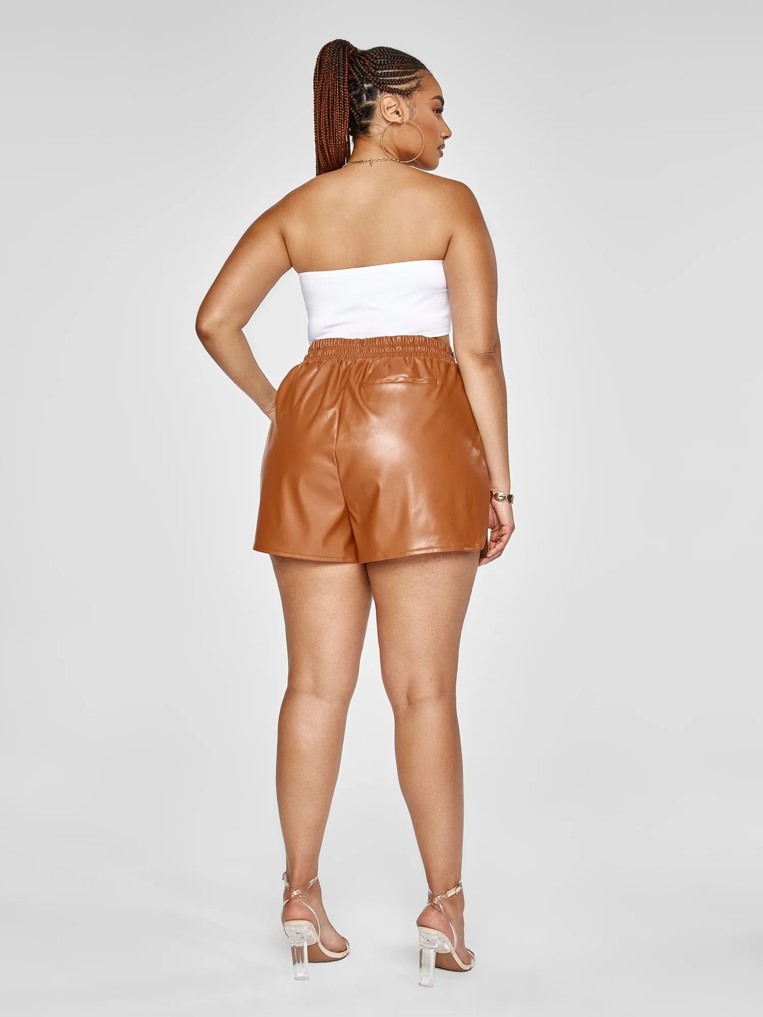 Jahira Faux Leather Shorts