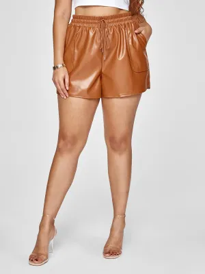 Jahira Faux Leather Shorts