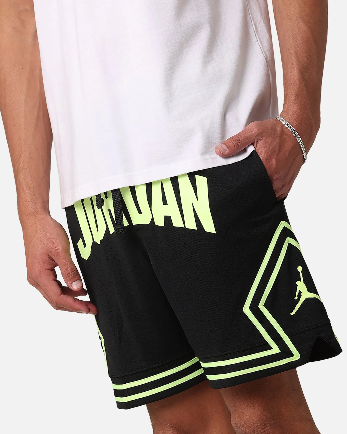 Jordan Dri-FIT Sport Diamond Shorts Black/Volt Glow