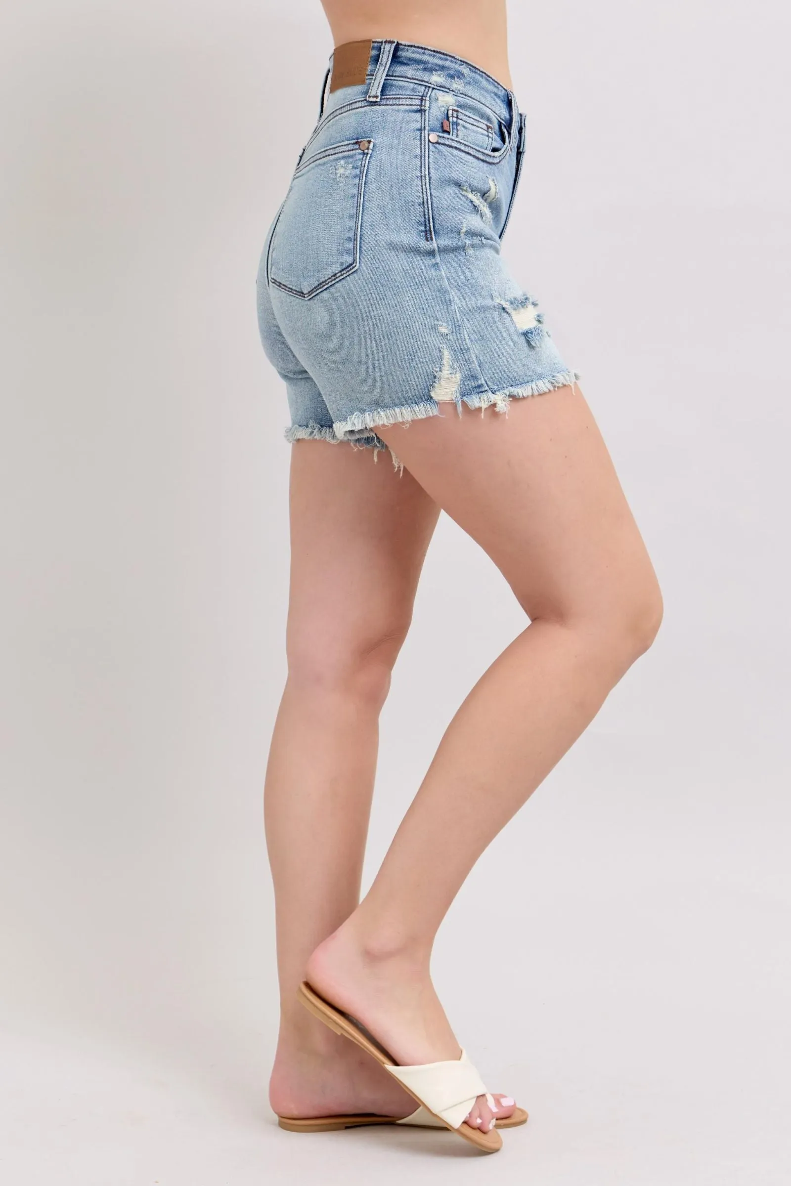 Judy Blue "Avery" High Waist Destroyed Cut-Off Short
