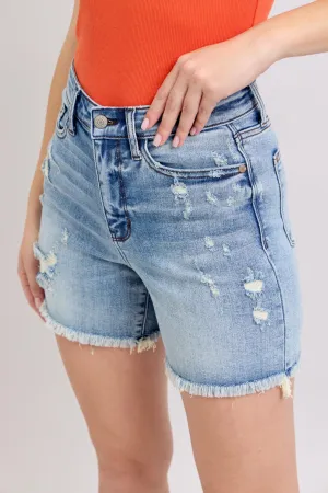 Judy Blue "Avery" High Waist Destroyed Cut-Off Short