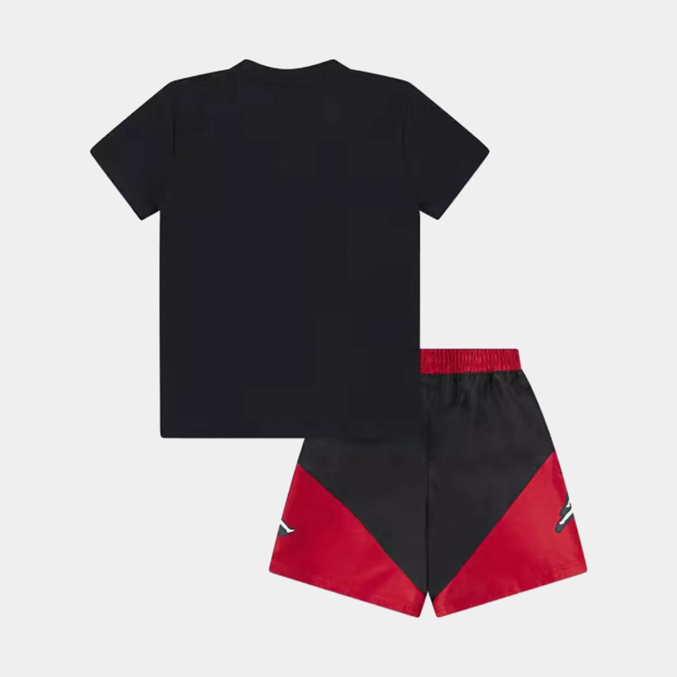 Jumpman Stacked Short Preschool Set (Black/Red)