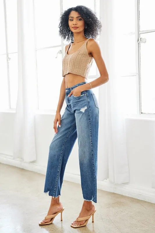 KanCan High Rise Slim Wide Leg Jeans