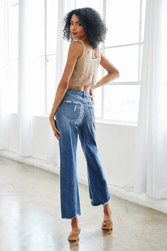 KanCan High Rise Slim Wide Leg Jeans
