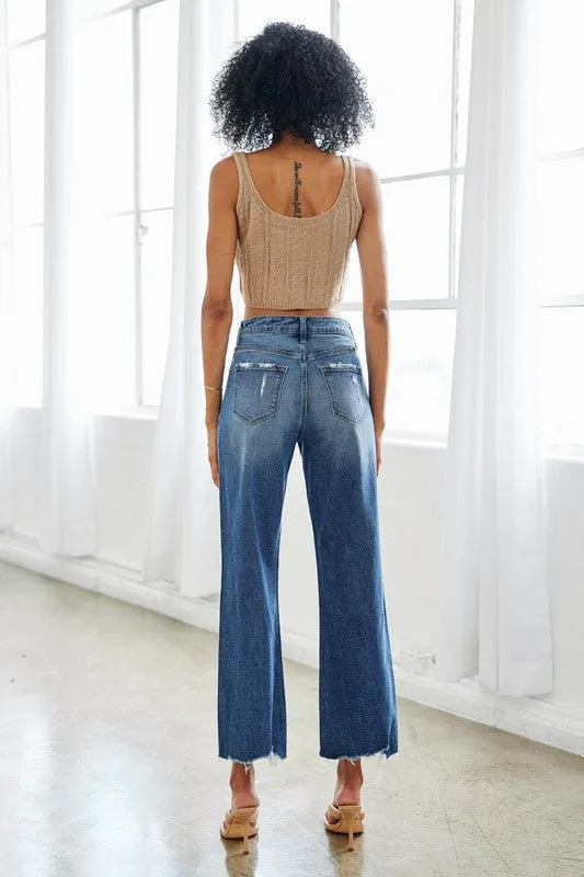 KanCan High Rise Slim Wide Leg Jeans
