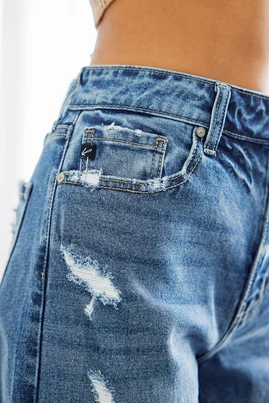 KanCan High Rise Slim Wide Leg Jeans
