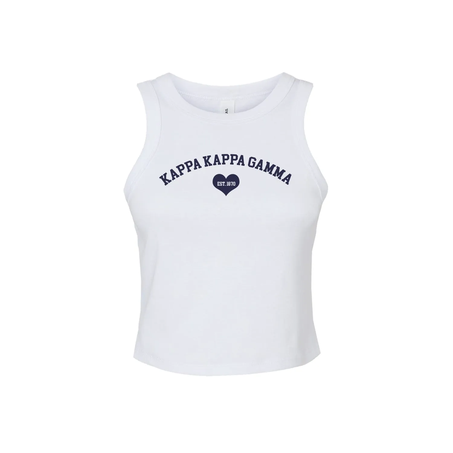 Kappa Kappa Gamma Crop Tank Top - Women's Micro Rib Racer Tank - KKG Sorority