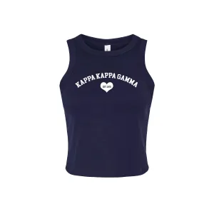 Kappa Kappa Gamma Crop Tank Top - Women's Micro Rib Racer Tank - KKG Sorority