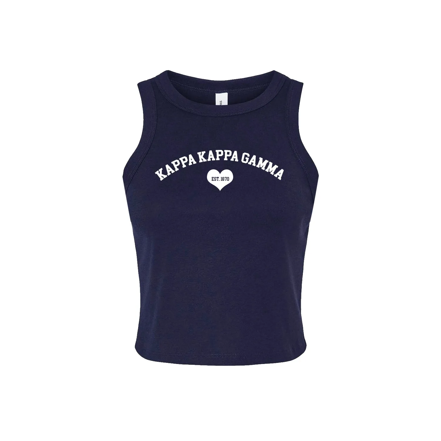Kappa Kappa Gamma Crop Tank Top - Women's Micro Rib Racer Tank - KKG Sorority