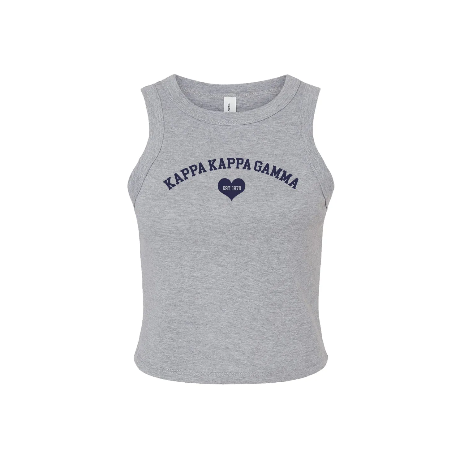 Kappa Kappa Gamma Crop Tank Top - Women's Micro Rib Racer Tank - KKG Sorority