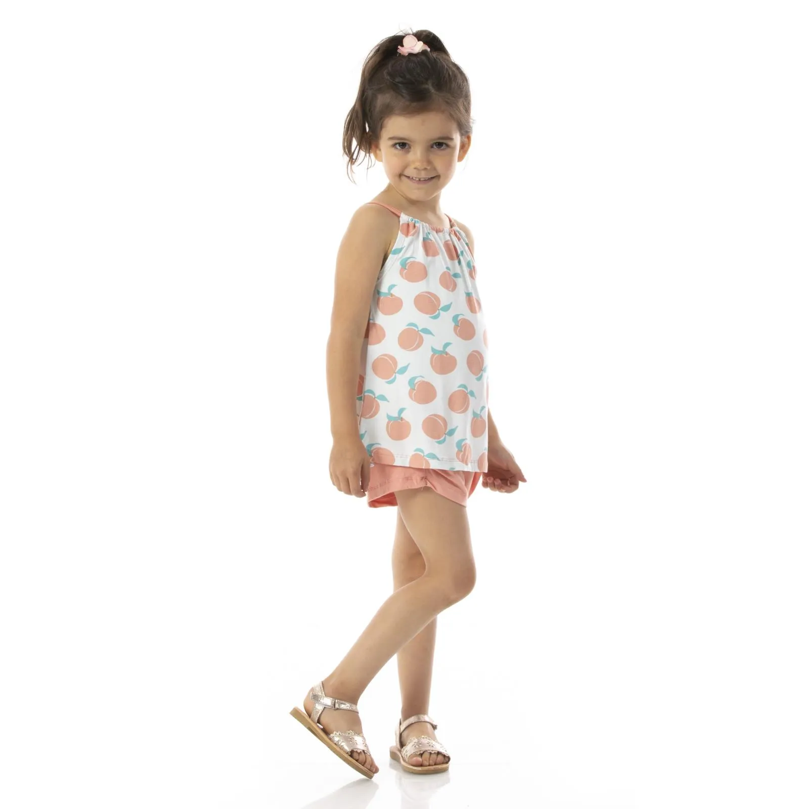 KicKee Pants Fresh Air Peaches Gathered Cami & Shorts Outfit Set
