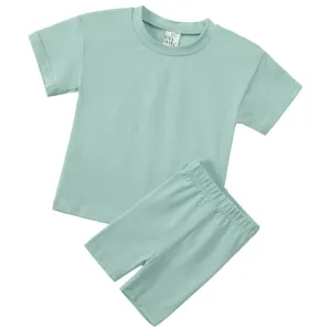 Kids Tales Children's Cycling Shorts Set - Seafoam Blue