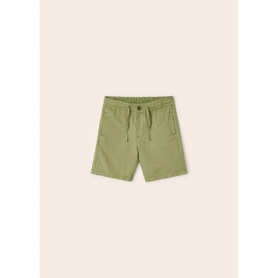 Kiwi Green Linen Shorts