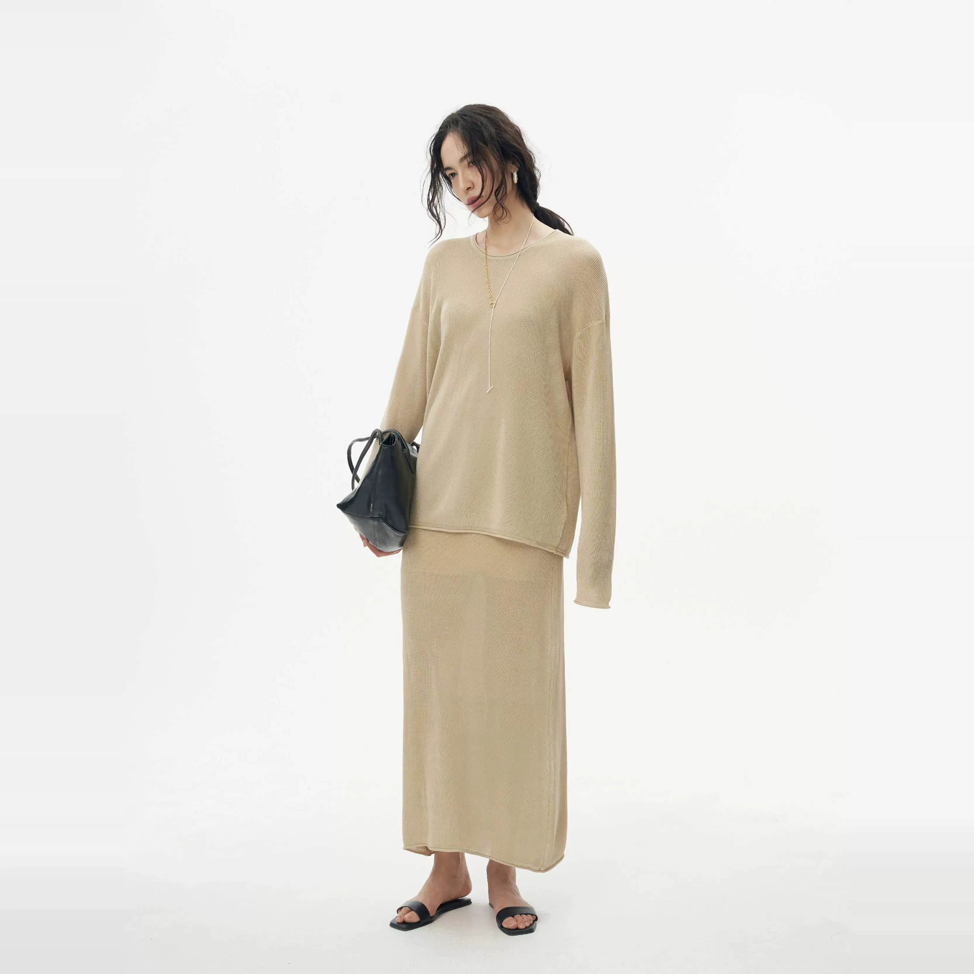 Knitted Elegance Skirt Suit