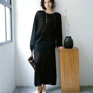 Knitted Elegance Skirt Suit