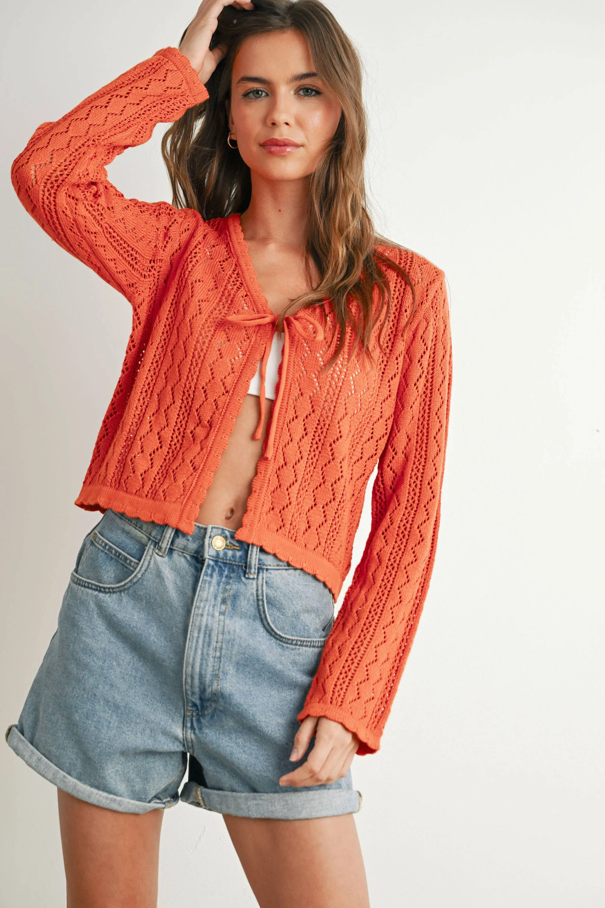 Knitted Tie-Front Cardigan