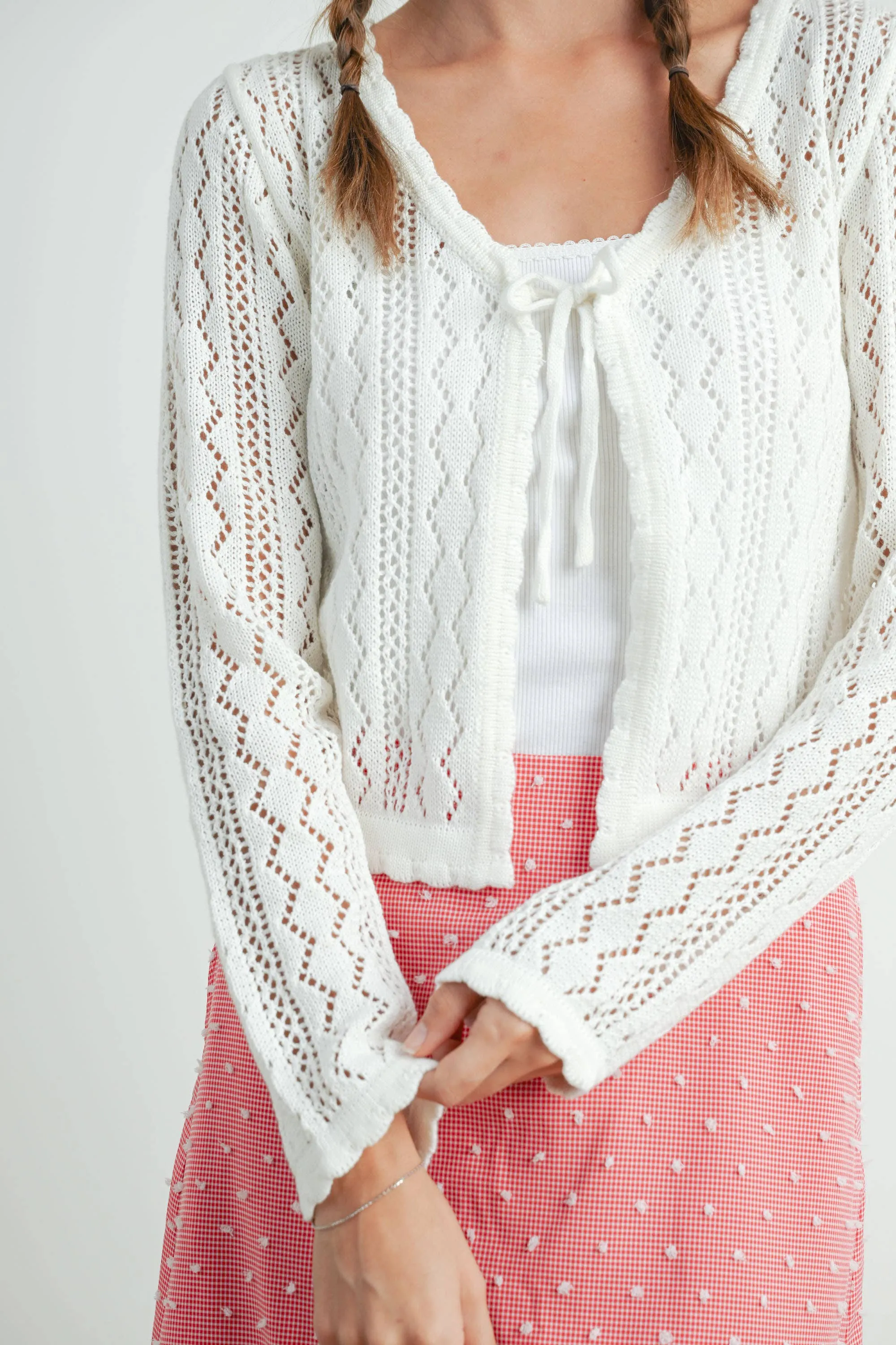 Knitted Tie-Front Cardigan
