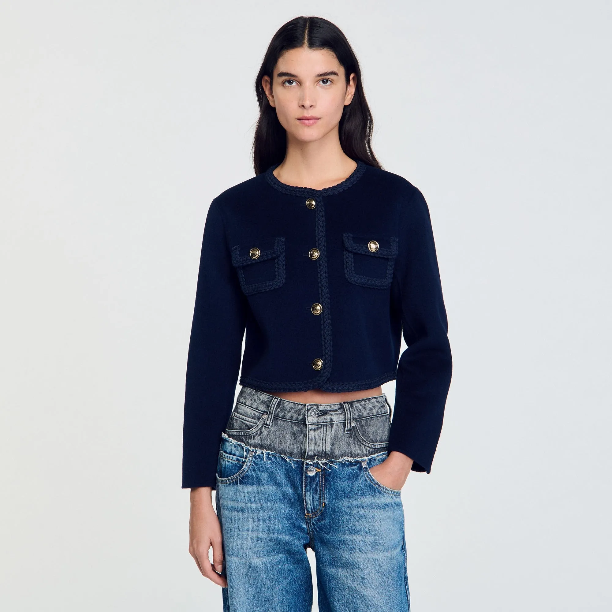 Lavande Short Wool Jacket Navy Blue