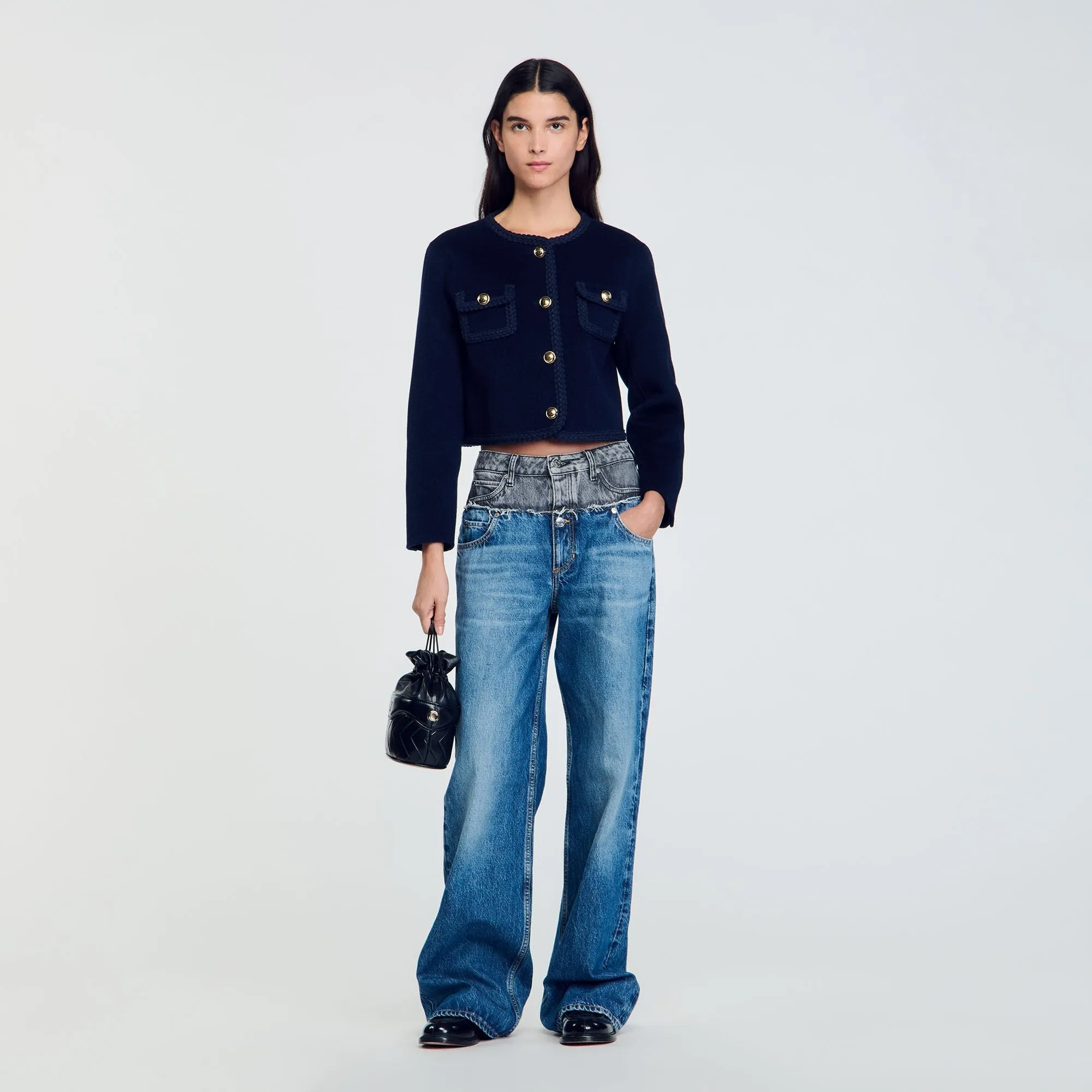 Lavande Short Wool Jacket Navy Blue