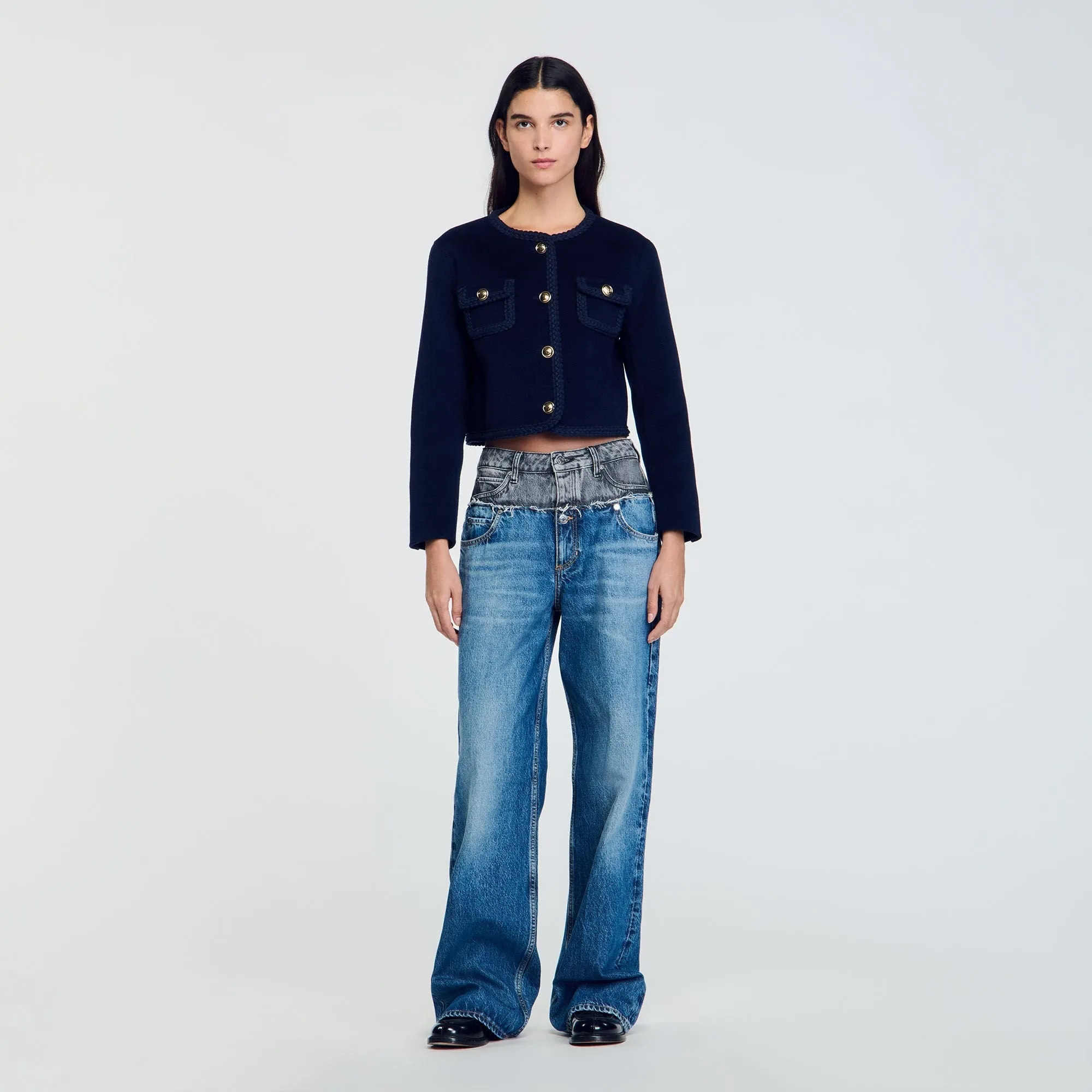 Lavande Short Wool Jacket Navy Blue