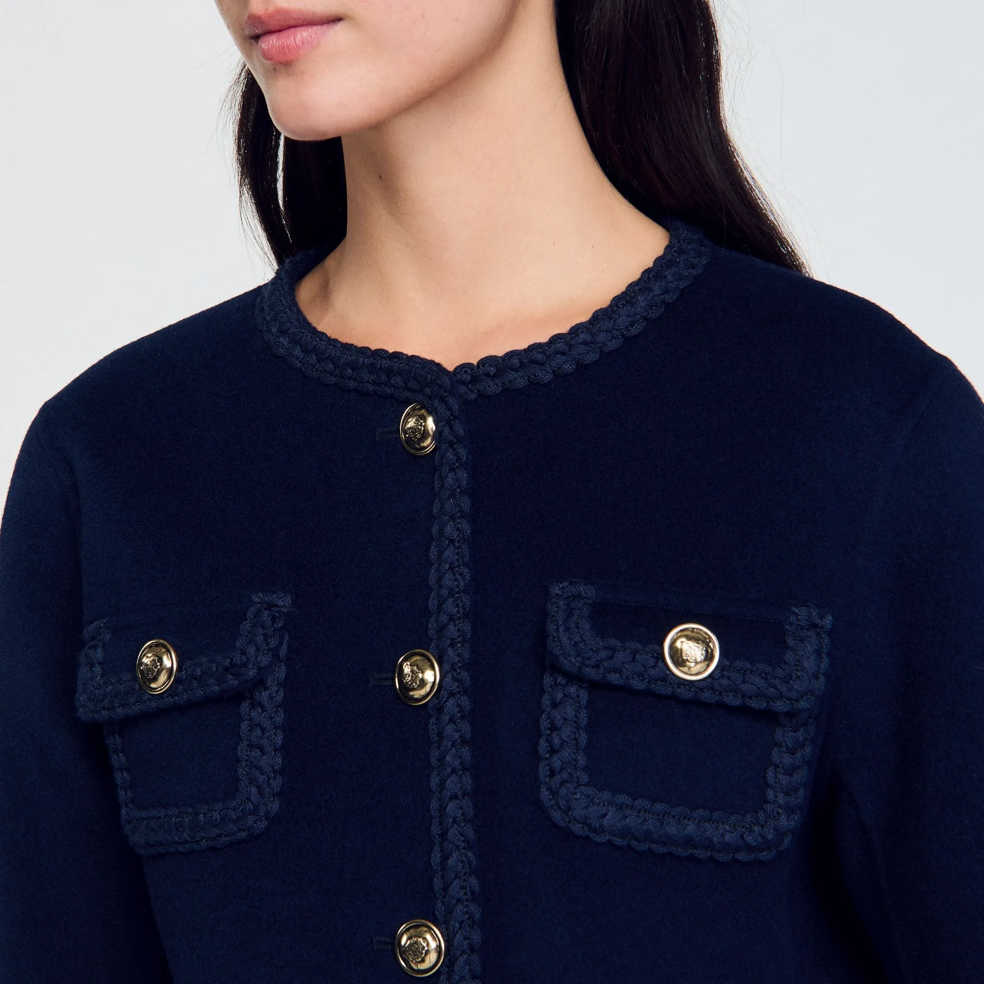 Lavande Short Wool Jacket Navy Blue