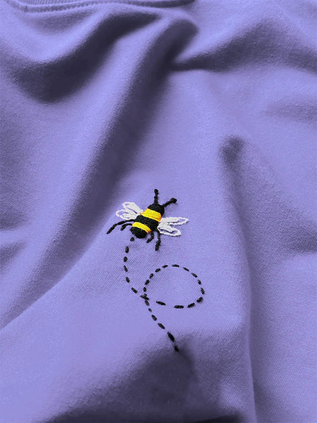 Lavender - Unisex Hand Embroidered Oversize T-Shirt