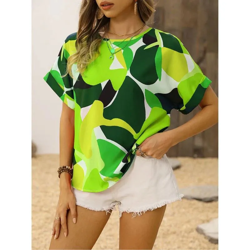 Layla - Printed Shirt - Bold Leafy Design