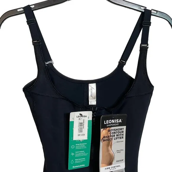 Leonisa  Firm Compression Boy Shorts Bottom Body Shaper - Black small