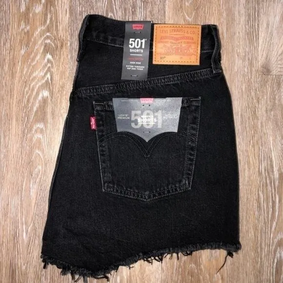 Levi’s 501 Original Cutoff Button Fly Shorts Black 32 NWT