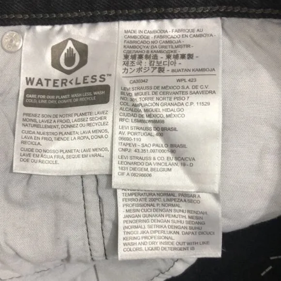 Levi’s 501 Original Cutoff Button Fly Shorts Black 32 NWT
