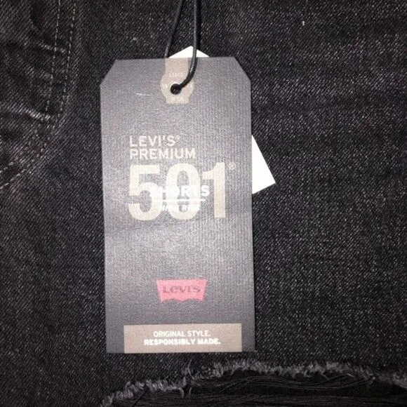 Levi’s 501 Original Cutoff Button Fly Shorts Black 32 NWT