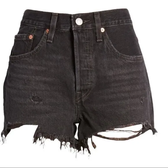 Levi’s 501 Original Cutoff Button Fly Shorts Black 32 NWT
