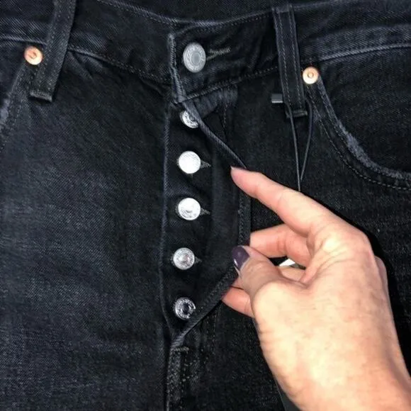 Levi’s 501 Original Cutoff Button Fly Shorts Black 32 NWT