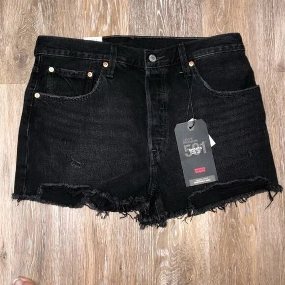 Levi’s 501 Original Cutoff Button Fly Shorts Black 32 NWT