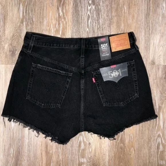 Levi’s 501 Original Cutoff Button Fly Shorts Black 32 NWT