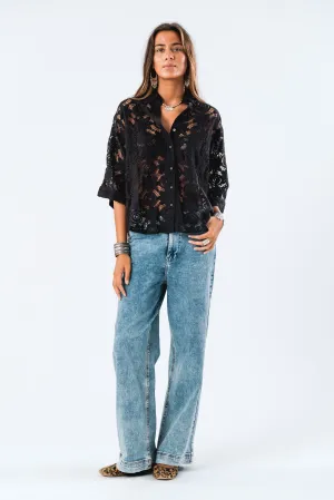 Lollys Laundry Brown Shirt - Black