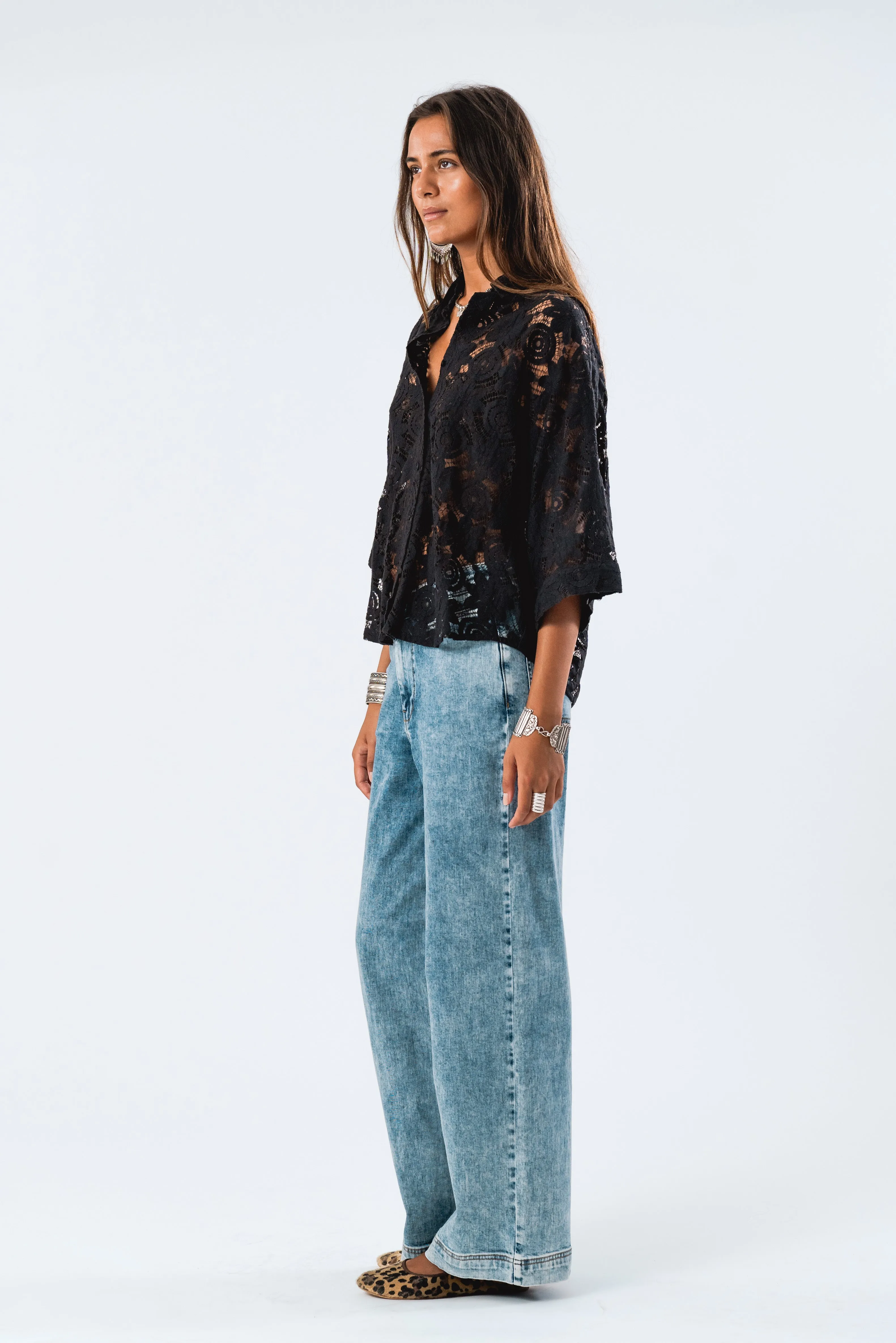 Lollys Laundry Brown Shirt - Black