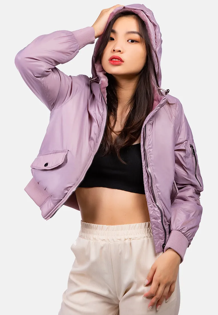 Long Sleeve Hoodie Puffer Jacket