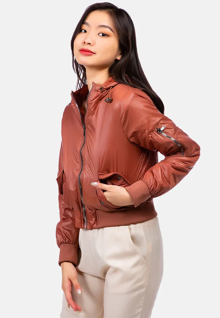 Long Sleeve Hoodie Puffer Jacket