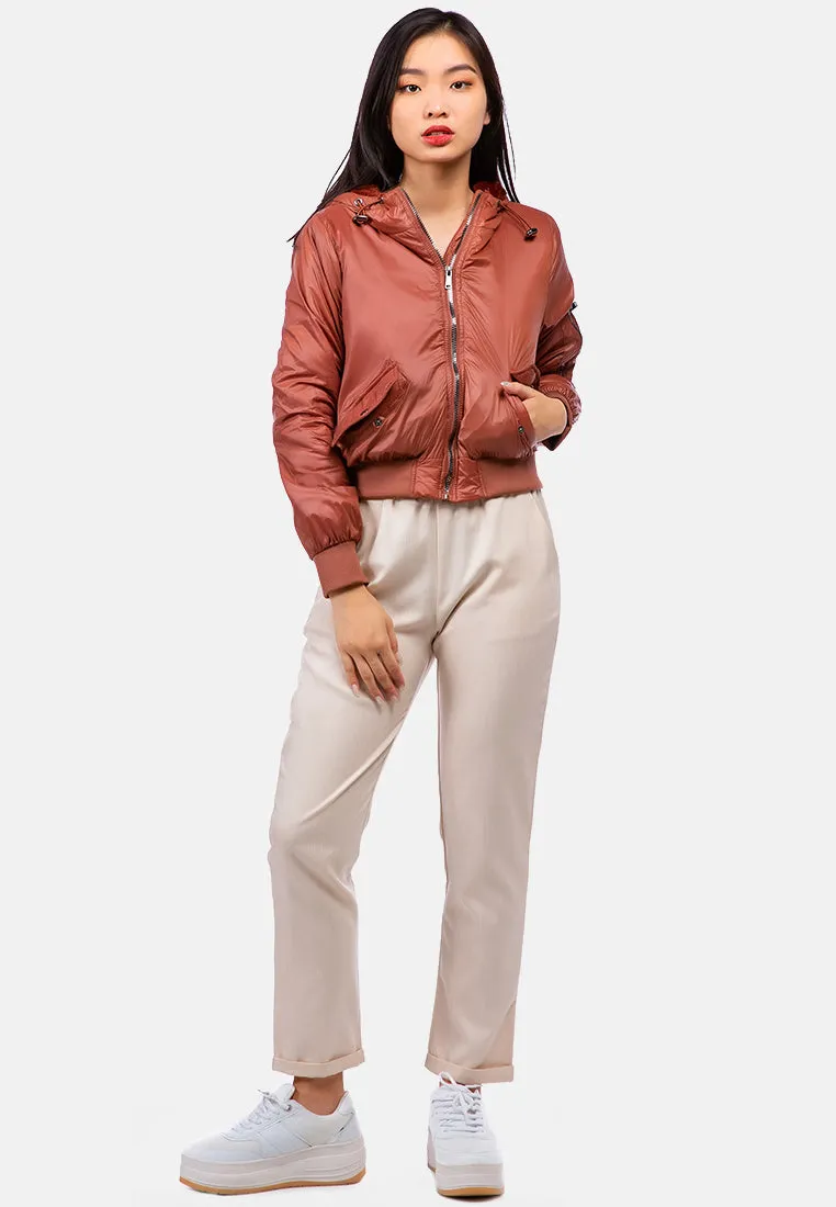 Long Sleeve Hoodie Puffer Jacket