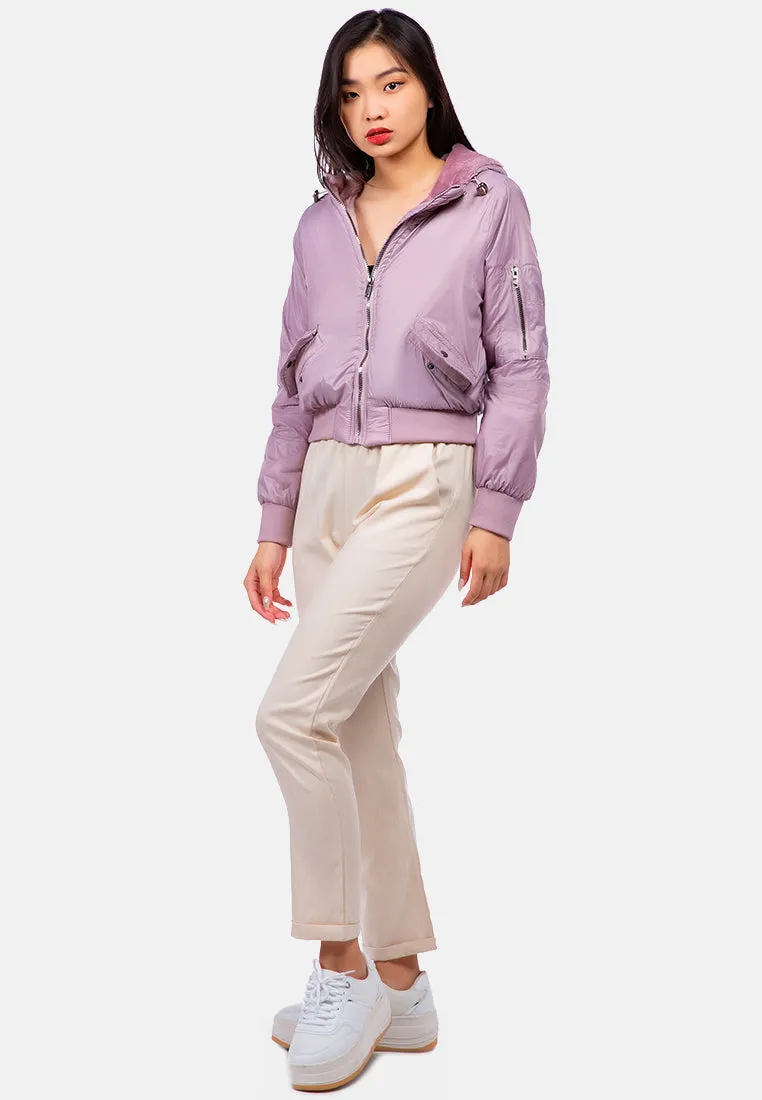 Long Sleeve Hoodie Puffer Jacket