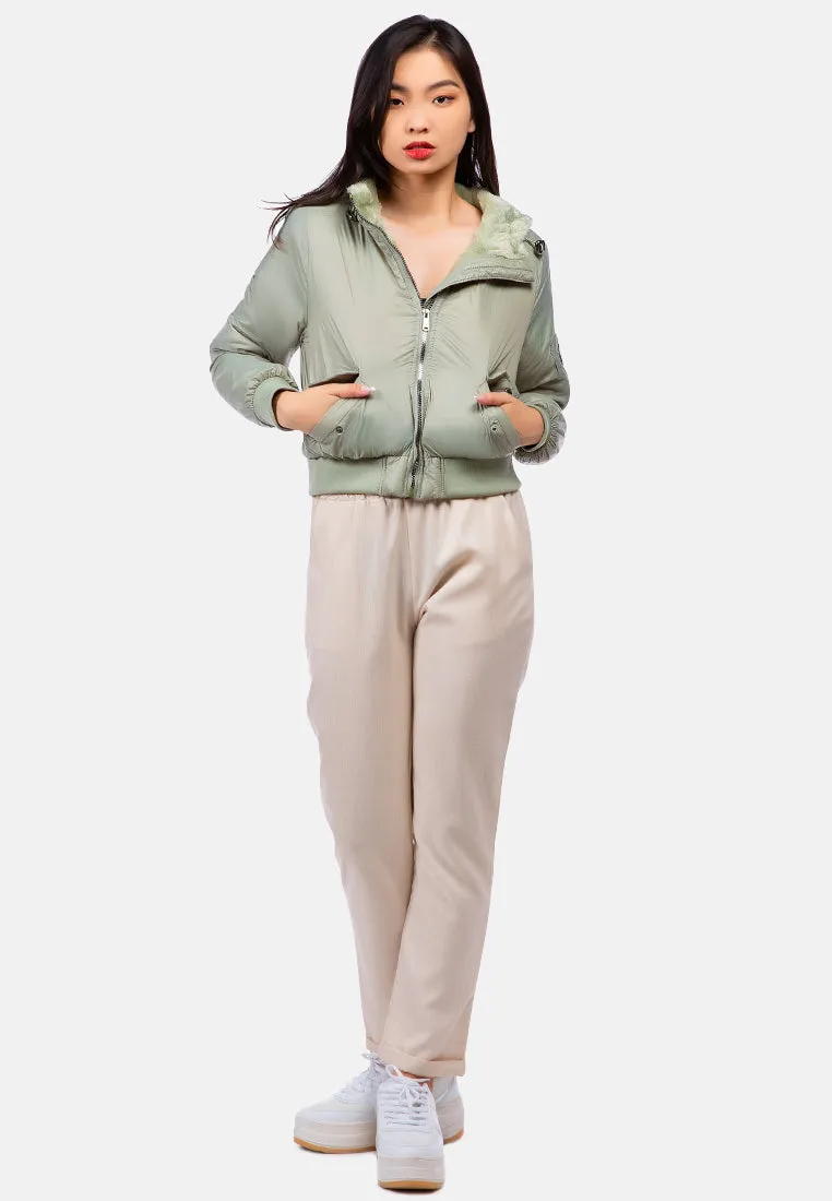 Long Sleeve Hoodie Puffer Jacket