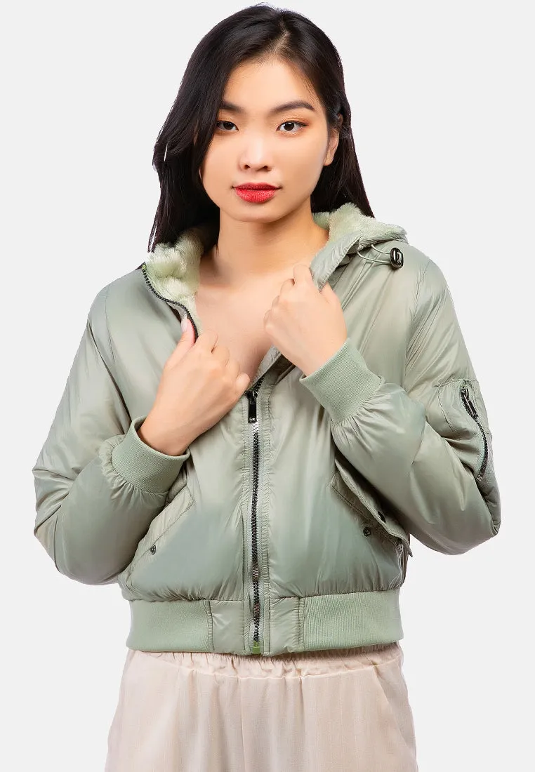 Long Sleeve Hoodie Puffer Jacket