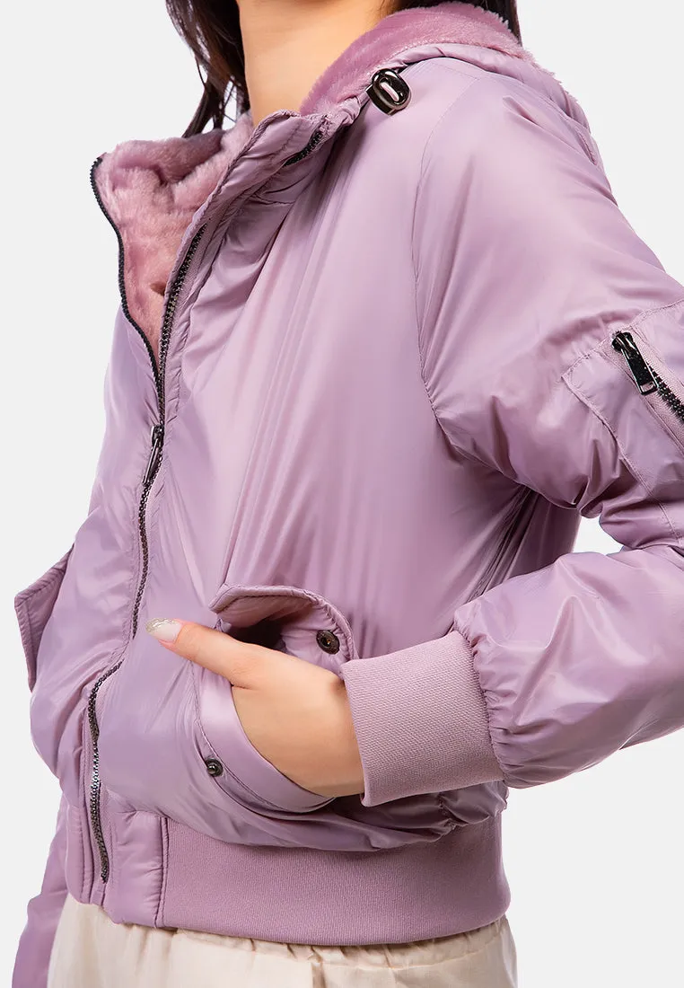 Long Sleeve Hoodie Puffer Jacket
