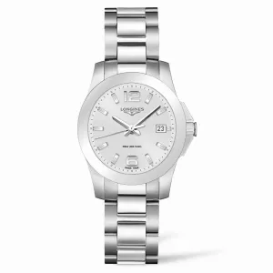 LONGINES CONQUEST 34MM Silver Quartz Argento L3.377.4.76.6