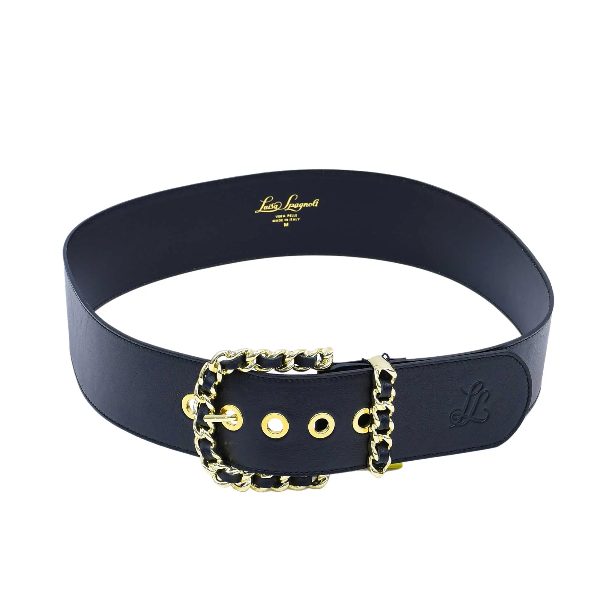 Luisa Spagnoli DIMANDO Ladies Black Leather Belt