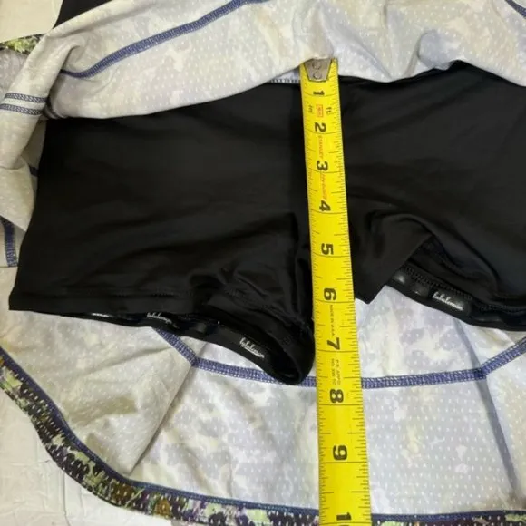 Lululemon Pace Rival Skirt II Skort Floral Stretch Shorts  Zip Pocket Fit Tennis