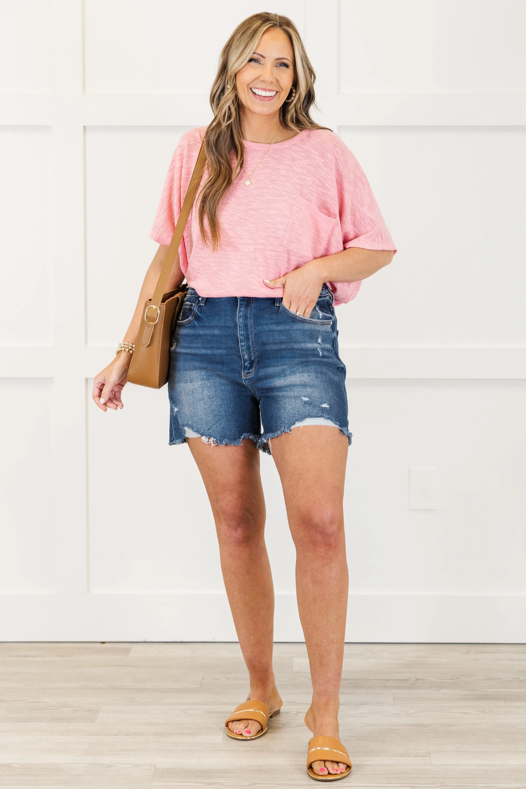 Lunch In The City Shorts, Dark Wash