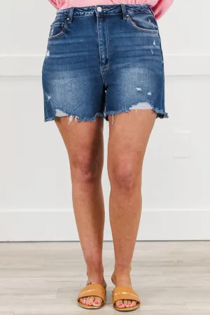 Lunch In The City Shorts, Dark Wash
